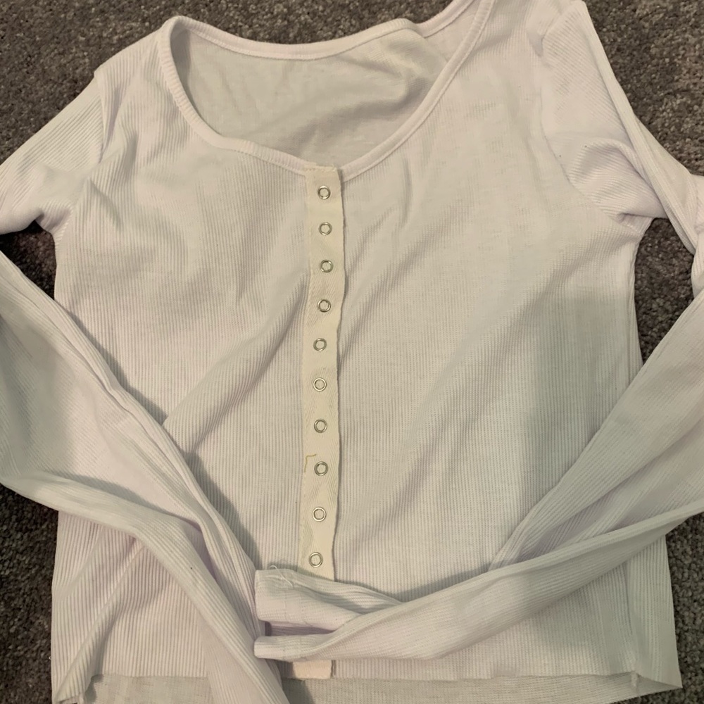 Long Sleeve Button Up Cropped Shirt